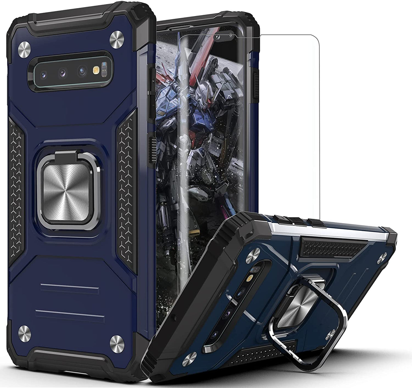 S10 Plus Hybrid Rugged Ring Kickstand Case - Redpepper Cases
