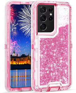 S21 Ultra Glitter Liquid Quicksand Heavy Duty Shockproof Case. - Redpepper Cases