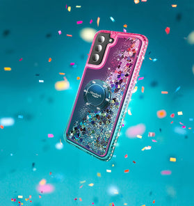 S22 Moving Liquid Holographic Sparkle Glitter Kickstand Case. - Redpepper Cases