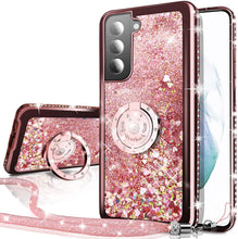 Load image into Gallery viewer, S22 Moving Liquid Holographic Sparkle Glitter Kickstand Case. - Redpepper Cases