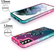 Load image into Gallery viewer, S22 Moving Liquid Holographic Sparkle Glitter Kickstand Case. - Redpepper Cases