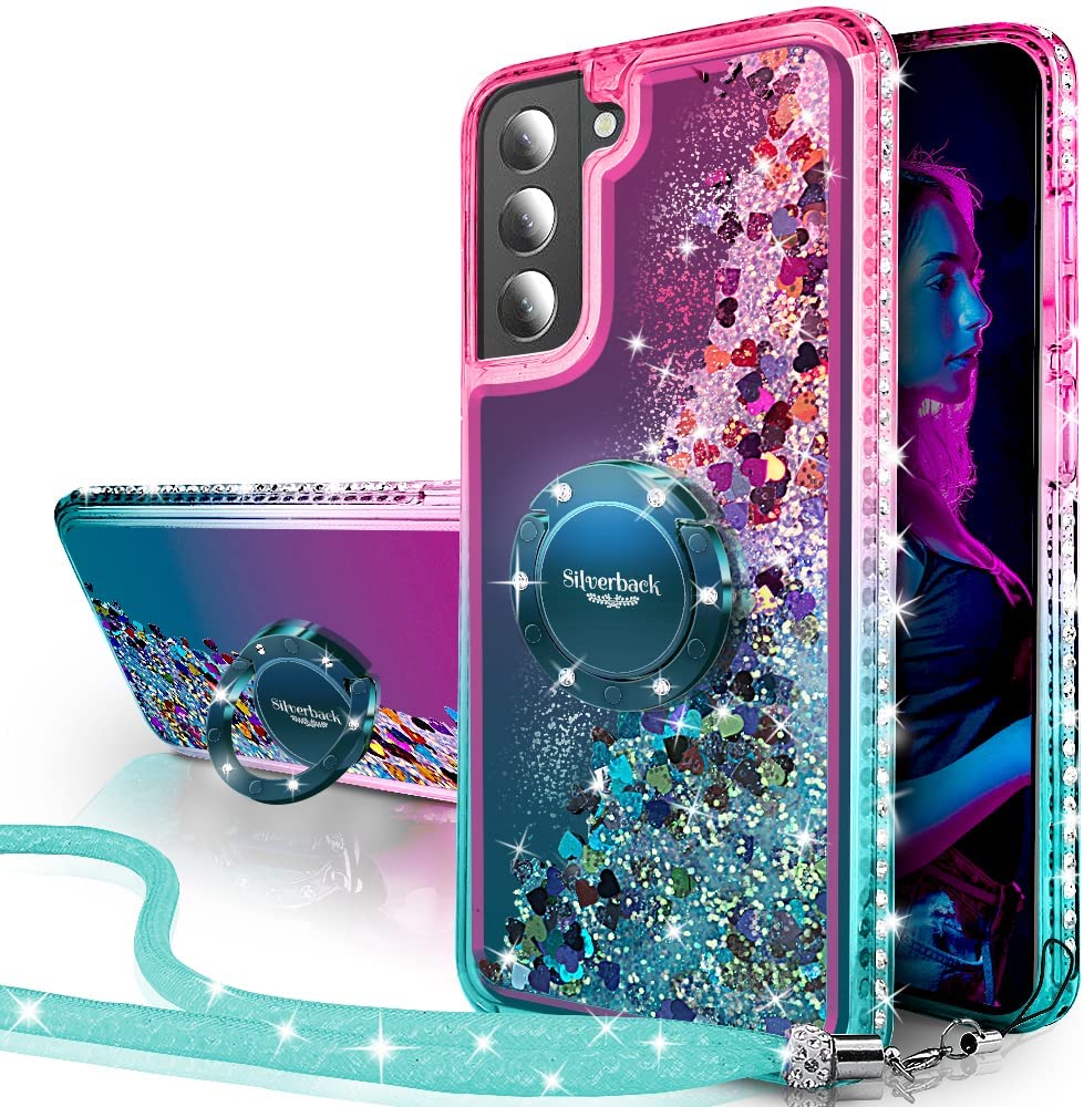 S22 Moving Liquid Holographic Sparkle Glitter Kickstand Case. - Redpepper Cases