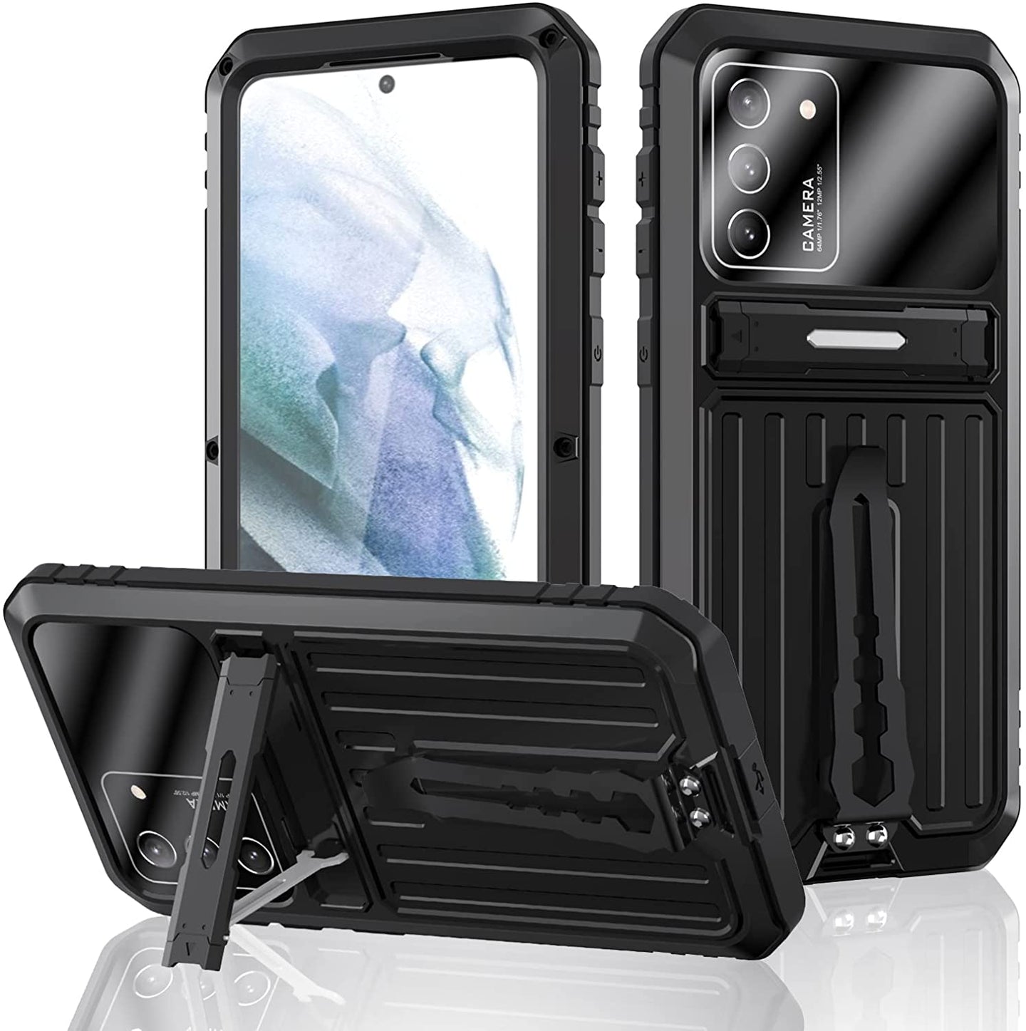 S22 Ultra Metal Aluminum Gorilla Glass Waterproof Case - Redpepper Cases