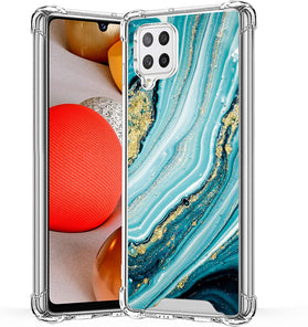 Samsung Galaxy A42 5G Case 6.6 Inch Clear Green Marble Design Frame Women Man - Redpepper Cases