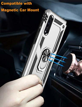 Samsung Galaxy A70 Heavy Duty Shockproof Ring Case Silver - Redpepper Cases