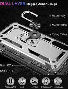 Samsung Galaxy A70 Heavy Duty Shockproof Ring Case Silver - Redpepper Cases