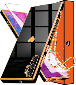 Samsung Galaxy Note 10 Plus 5G/4G 6.8 Inch Love Hearts Pattern Black Gold - Redpepper Cases