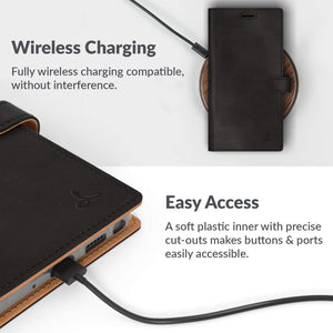 Samsung Galaxy Note 20 Ultra Real Leather Wallet Phone Case Black - Redpepper Cases