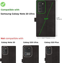 Load image into Gallery viewer, Samsung Galaxy Note 20 Ultra Real Leather Wallet Phone Case Black - Redpepper Cases