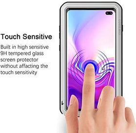 Samsung Galaxy S10 Plus Case Built in Glass Screen Protector Silver - Redpepper Cases