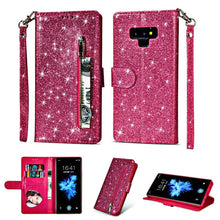 Load image into Gallery viewer, Samsung Galaxy S10 Plus Wallet Glitter Case | Galaxy S9 Plus Wallet Glitter Cases - Redpepper Cases