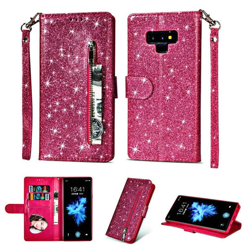 Samsung Galaxy S10 Plus Wallet Glitter Case | Galaxy S9 Plus Wallet Glitter Cases - Redpepper Cases