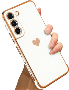 Samsung Galaxy S21 Case Love Heart Plating Electroplate Luxury Elegant Case - Black - Redpepper Cases
