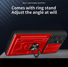 Load image into Gallery viewer, Samsung Galaxy S21 Ultra 5G Case Removable Kickstand &amp; Card Holder,Slide Camera Cover Ring Stand - Redpepper Cases