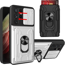 Load image into Gallery viewer, Samsung Galaxy S21 Ultra 5G Case Removable Kickstand &amp; Card Holder,Slide Camera Cover Ring Stand - Redpepper Cases