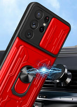 Load image into Gallery viewer, Samsung Galaxy S21 Ultra 5G Case Removable Kickstand &amp; Card Holder,Slide Camera Cover Ring Stand - Redpepper Cases