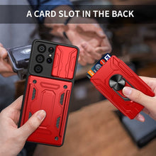 Load image into Gallery viewer, Samsung Galaxy S21 Ultra 5G Case Removable Kickstand &amp; Card Holder,Slide Camera Cover Ring Stand - Redpepper Cases