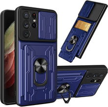Load image into Gallery viewer, Samsung Galaxy S21 Ultra 5G Case Removable Kickstand &amp; Card Holder,Slide Camera Cover Ring Stand - Redpepper Cases