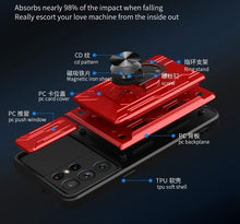 Load image into Gallery viewer, Samsung Galaxy S21 Ultra 5G Case Removable Kickstand &amp; Card Holder,Slide Camera Cover Ring Stand - Redpepper Cases