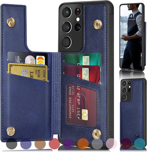 Samsung Galaxy S21 Ultra 5G Credit Card Holder,Flip Book Ultra case Wine Red - Redpepper Cases