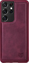 Load image into Gallery viewer, Samsung Galaxy S21 Ultra 5G Credit Card Holder,Flip Book Ultra case Wine Red - Redpepper Cases