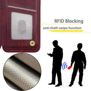 Samsung Galaxy S21 Ultra 5G Credit Card Holder,Flip Book Ultra case Wine Red - Redpepper Cases