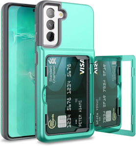Samsung Galaxy S21 Wallet Case Credit Card Holder & Hidden Mirror Purple - Redpepper Cases