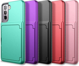 Samsung Galaxy S21 Wallet Case Credit Card Holder & Hidden Mirror Purple - Redpepper Cases