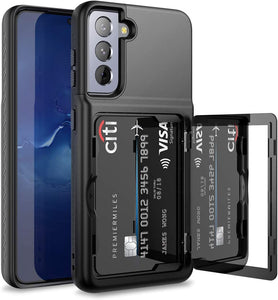 Samsung Galaxy S21 Wallet Case Credit Card Holder & Hidden Mirror Purple - Redpepper Cases