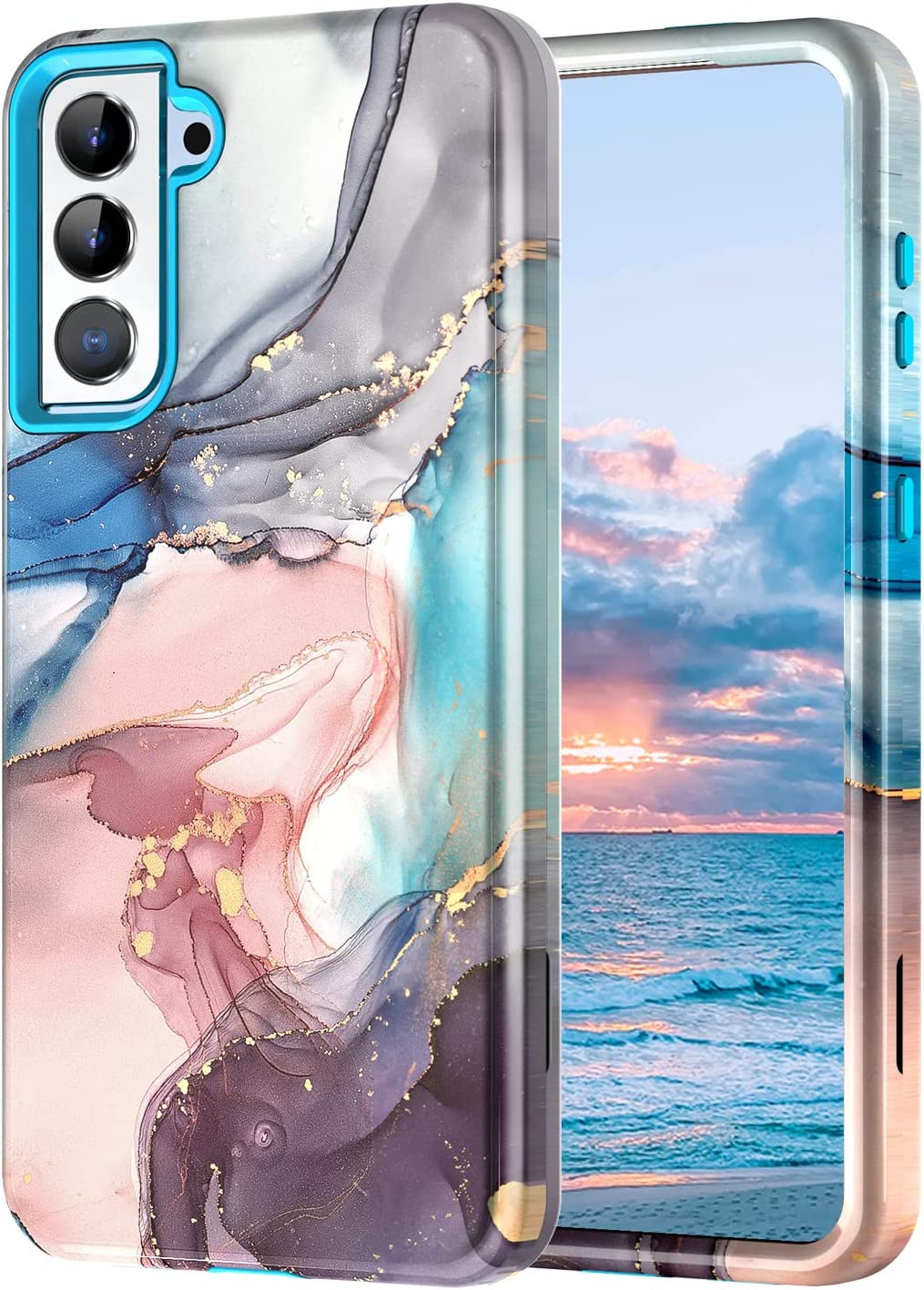 Samsung Galaxy S22 5G Case,Marble Pattern Drop Protective Cover - Redpepper Cases
