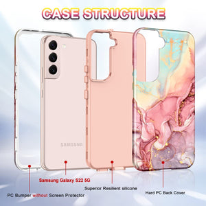 Samsung Galaxy S22 5G Case,Marble Pattern Drop Protective Cover - Redpepper Cases