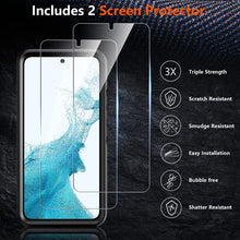 Load image into Gallery viewer, Samsung Galaxy S22 Case Glass Protector Shockproof Case Black - Redpepper Cases