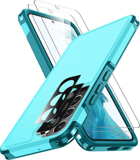 Samsung Galaxy S22 Case Glass Protector Shockproof Case Black - Redpepper Cases