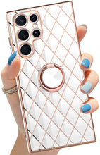 Load image into Gallery viewer, Samsung Galaxy S22 Ultra Glitter Plating Kickstand Ring Case. - Redpepper Cases