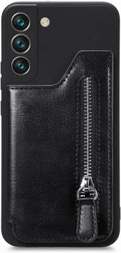 Samsung Galaxy S23 Plus Card Holder Magnetic Back Flip Leather and Liquid Silicone Wallet Case - Redpepper Cases