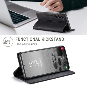 Samsung Galaxy S23 Plus Magnetic Leather Flip Side Card Holder Case - Redpepper Cases