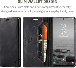 Samsung Galaxy S23 Plus Magnetic Leather Flip Side Card Holder Case - Redpepper Cases