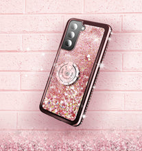 Load image into Gallery viewer, Samsung Galaxy S23 Plus Moving Liquid Holographic Sparkle Glitter Kickstand Ring Case - Redpepper Cases