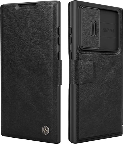 Samsung Galaxy S23 Ultra Wallet Card Holder and Camera Cover Magnetic Flip Cover Leather Case - Redpepper Cases