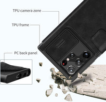 Load image into Gallery viewer, Samsung Galaxy S23 Ultra Wallet Card Holder and Camera Cover Magnetic Flip Cover Leather Case - Redpepper Cases