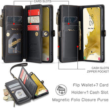 Load image into Gallery viewer, Samsung Galaxy S23 Wallet Card Holder Leather Magnetic Flip Strap Wallet Case - Redpepper Cases