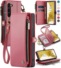 Load image into Gallery viewer, Samsung Galaxy S23 Wallet Card Holder Leather Magnetic Flip Strap Wallet Case - Redpepper Cases