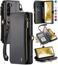 Load image into Gallery viewer, Samsung Galaxy S23 Wallet Card Holder Leather Magnetic Flip Strap Wallet Case - Redpepper Cases