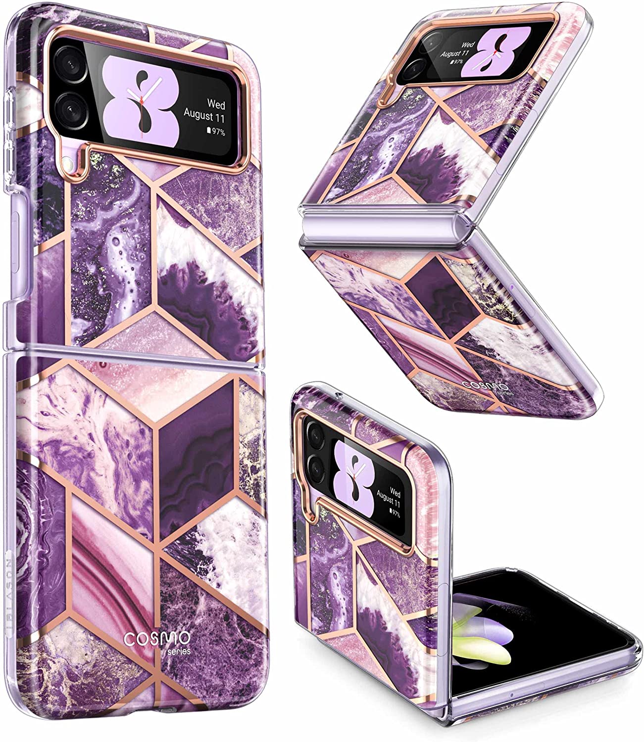 Samsung Galaxy Z Flip 4 5G Slim Stylish Protective Bumper Case (Marble) - Redpepper Cases
