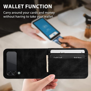 Samsung Galaxy Z Flip 4 Case 3-Card Credit Compatible Black - Redpepper Cases