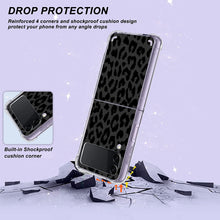 Load image into Gallery viewer, Samsung Galaxy Z Flip 4 Case, Black Leopard Clear Protective Case - Redpepper Cases