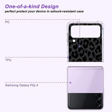 Load image into Gallery viewer, Samsung Galaxy Z Flip 4 Case, Black Leopard Clear Protective Case - Redpepper Cases