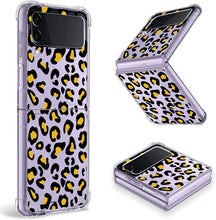 Load image into Gallery viewer, Samsung Galaxy Z Flip 4 Case, Black Leopard Clear Protective Case - Redpepper Cases