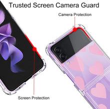 Load image into Gallery viewer, Samsung Galaxy Z Flip 4 Case Clear Pink Heart Design Protective Slim Case - Redpepper Cases