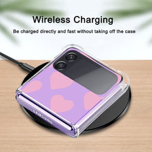 Load image into Gallery viewer, Samsung Galaxy Z Flip 4 Case Clear Pink Heart Design Protective Slim Case - Redpepper Cases